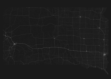 Roads of South Dakota Map