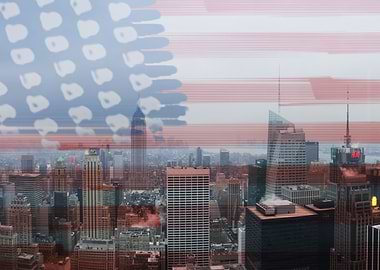 Patriotic NYC USA Flag