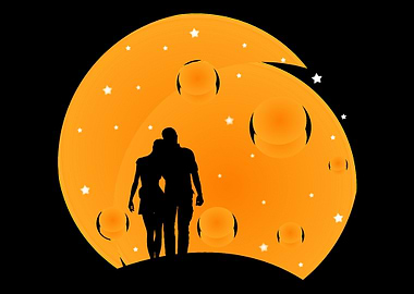 Moon Couple Moon And Sky L