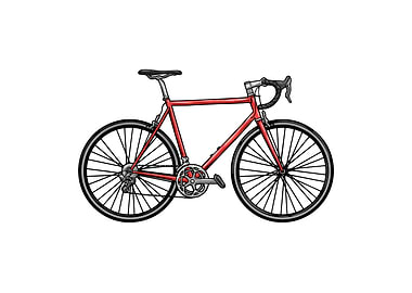 Red racing bicycle saddle