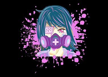 Pastel Anime Girl Gas Mask