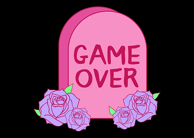 Game Over Tombstone Pastel