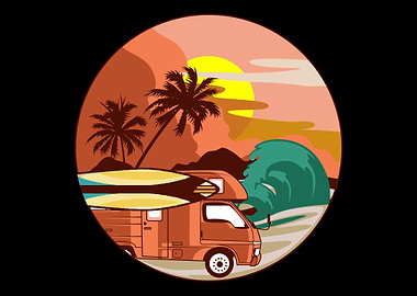 Beach Van Sun Tourist And