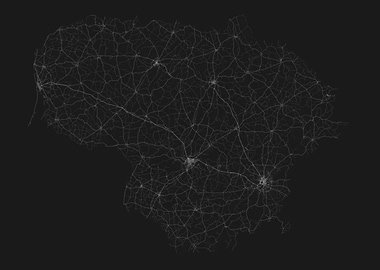 Roads of Lithuania Map