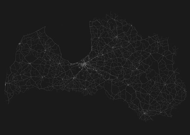 Roads of Latvia Map