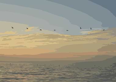 Seagull Sunset flight