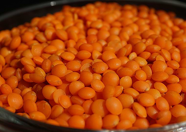 Red Lentils in a Bowl