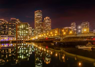 BOSTON Harborwalk at Night