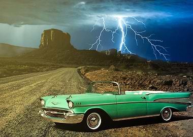 1957 Bel Air in the desert
