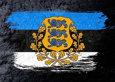 Estonia flag grunge brick