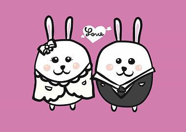 Rabbit bride and groom