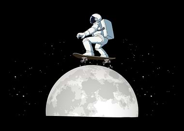 Astronaut with a skateboa