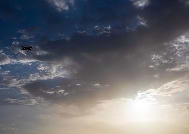 Flying over the sunrise