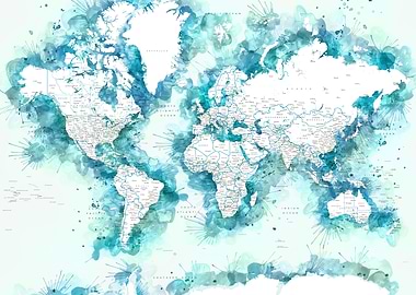 Shari detailed world map