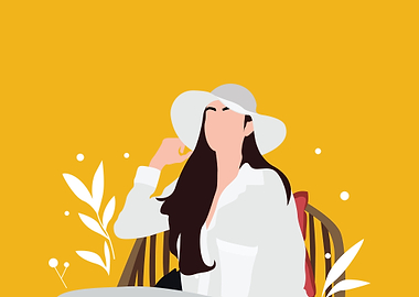 Minimalist girl vector