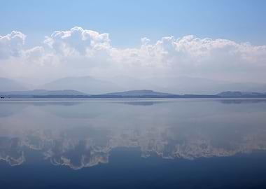 Mountain lake reflection