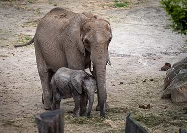 elephant mum and baby
