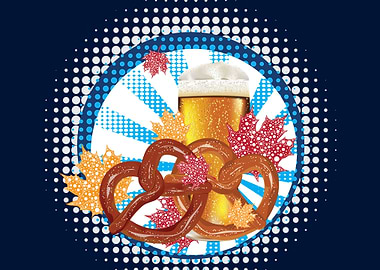 Two Pretzels with Beer