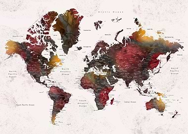 Detailed world map Carter