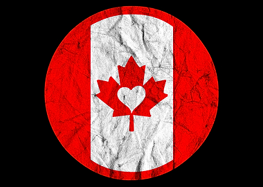 Vintage Canada Flag Heart