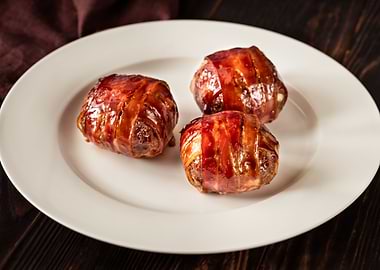 Bacon wrappped meatballs