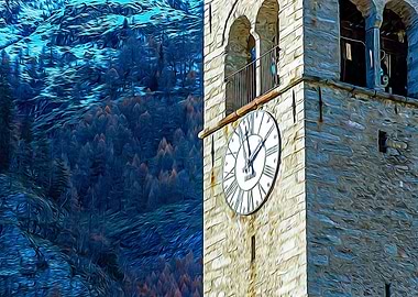 Bell tower in the Alps