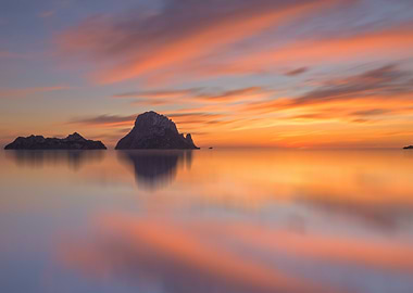 Sunset landscape sea beach