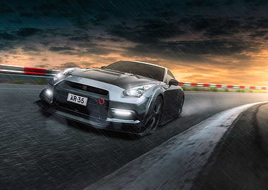 Nissan GTR on track