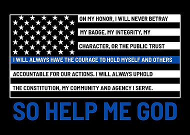 America Blue Line God Cop