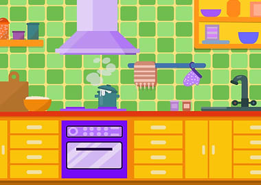 Cute Kitchen Illustration