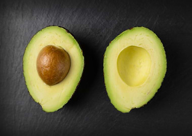 Two Avocado halves