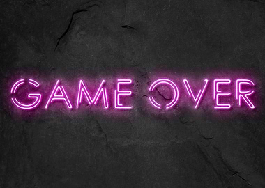 Game Over Neon Pink