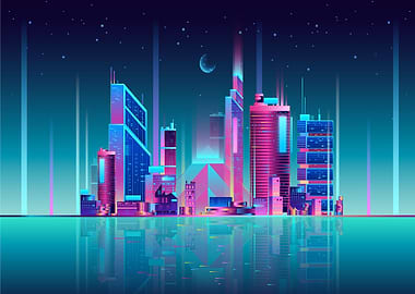 Modern Skyline Neon