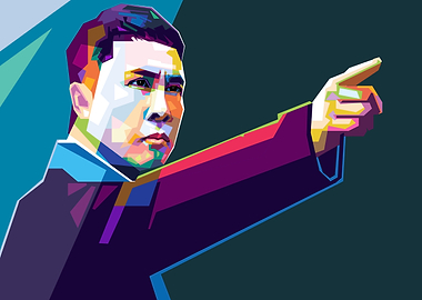 Kungfu in pop art portrait