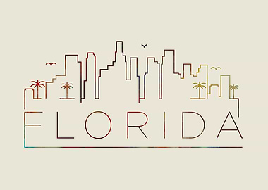 Florida Thin Line City Sky