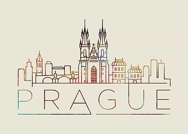 Prague Thin Line City