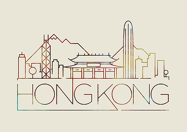 Hongkong Thin City Skyline