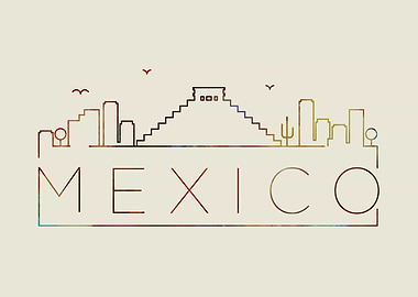 Mexico Thin Line City