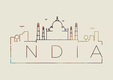 India Thin Line City