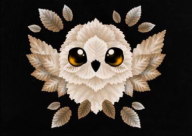 Flying owl of leaves