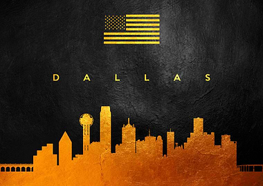 Dallas Texas Gold Skyline