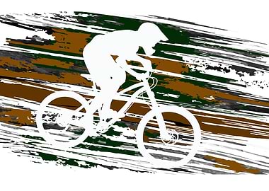 Silhouette of a cyclist