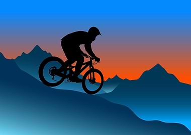 Silhouette of a cyclist