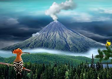 Mountain like and birds