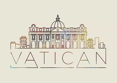 Vatican Thin Line City Art