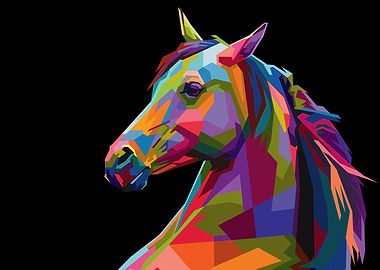 colorfull horse head
