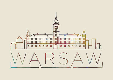 Warsaw Thin Line City Art