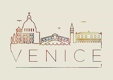 Venice Thin Line City Art