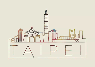 Taipei Thin Line City Art
