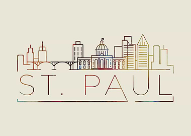St Paul Thin Line City Art